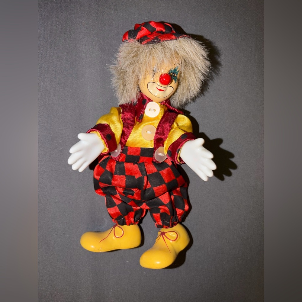 Colorful Clown Doll with Yellow Shoes